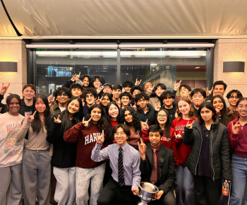  Image of Plano East Speech and Debate team with trophies.